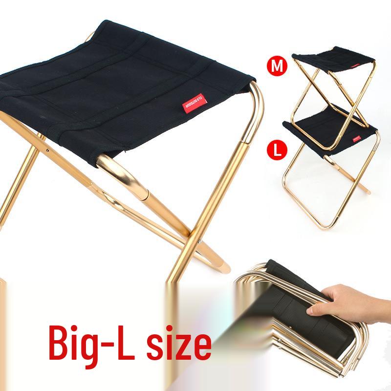 Large Portable 7075 Aluminum Folding Stool for Outdoor BBQ, Fishing, Camping, and More.