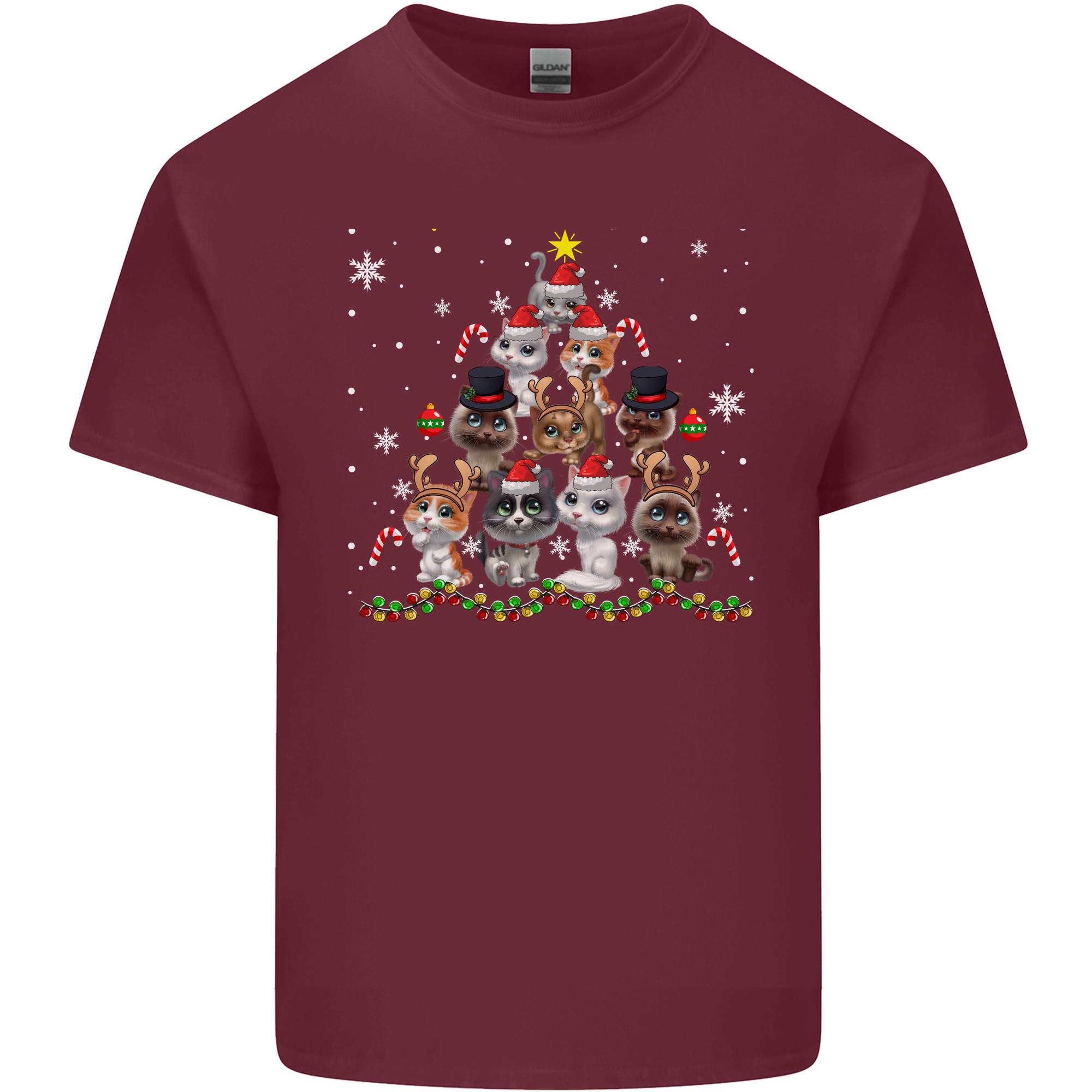 Christmas Cat Tree Funny Xmas Unisexs Light Cotton TShirt S