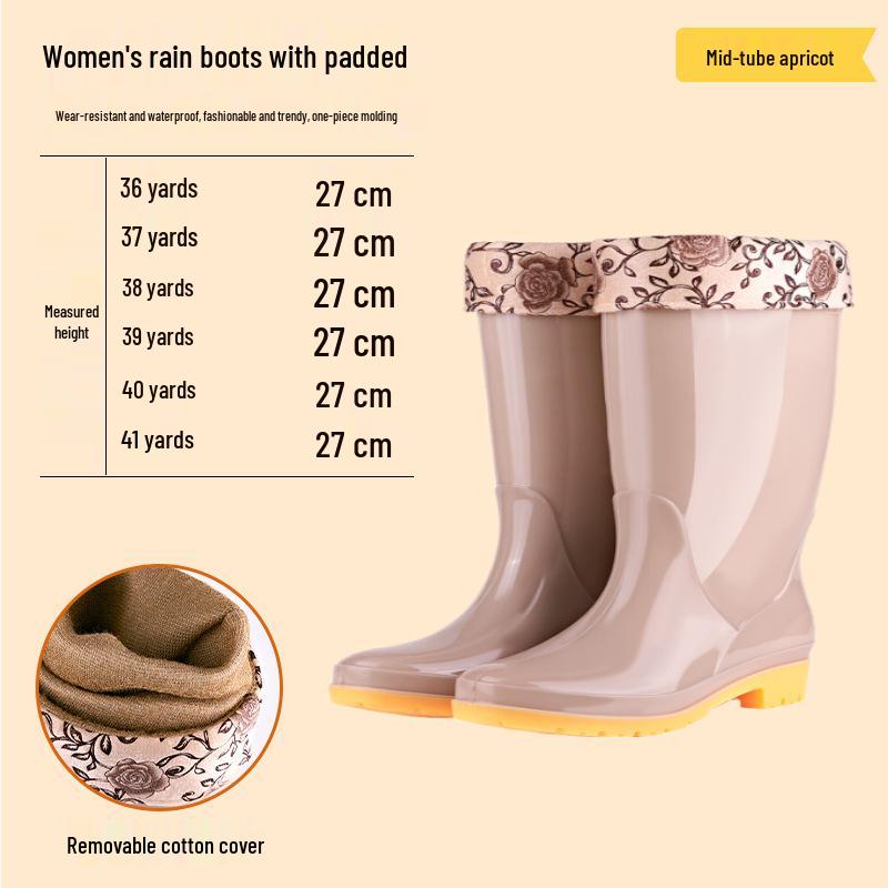 Damen Rutschfeste High-Top Regenstiefel - Warm, Gummi und Wasserdicht für Küche und Arbeit