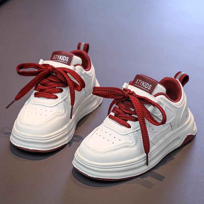 Girls little white shoes 2025 new spring and autumn children's shoes white sports shoes low-top board shoes student running shoes
