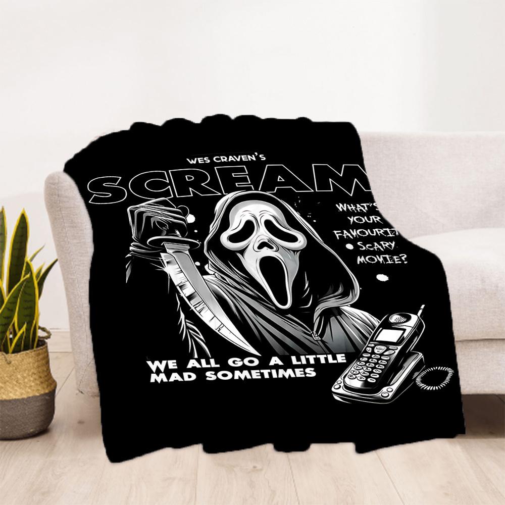 1ks Deka do filmu Vřískot Outdoorová lehká flanelová, měkká a teplá, pro celoroční použití na pohovku, ven, kempování, obývací pokoj, kancelář, židli