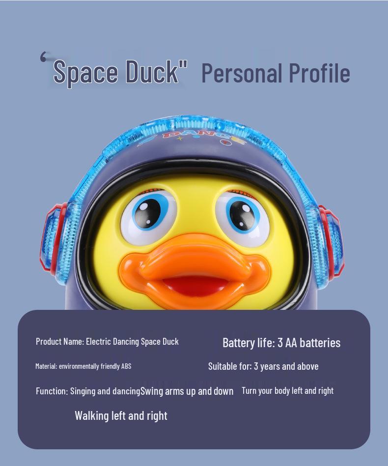 Electric Space Duck Dancing Toy for Babies and Kids (6+ Months) – Singing Robot Duckling