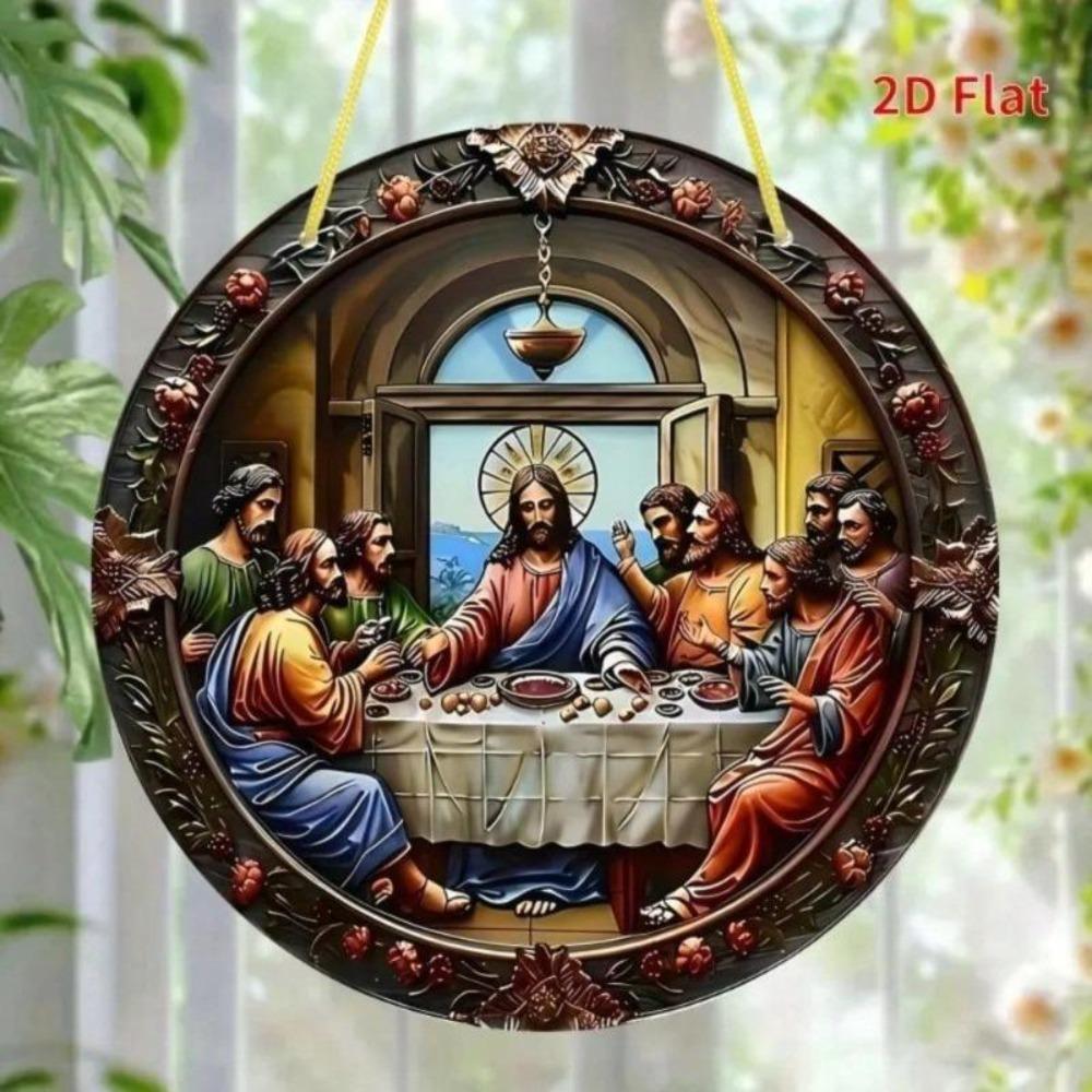 Religiöse Wandkunst im Vintage-Stil: Das letzte Abendmahl Metallblechschild