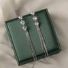 Chic & Elegant Long Tassel Earrings for Women - Trendy Korean Style, Diamond Accents, 2026 Fashionable Light Luxury.