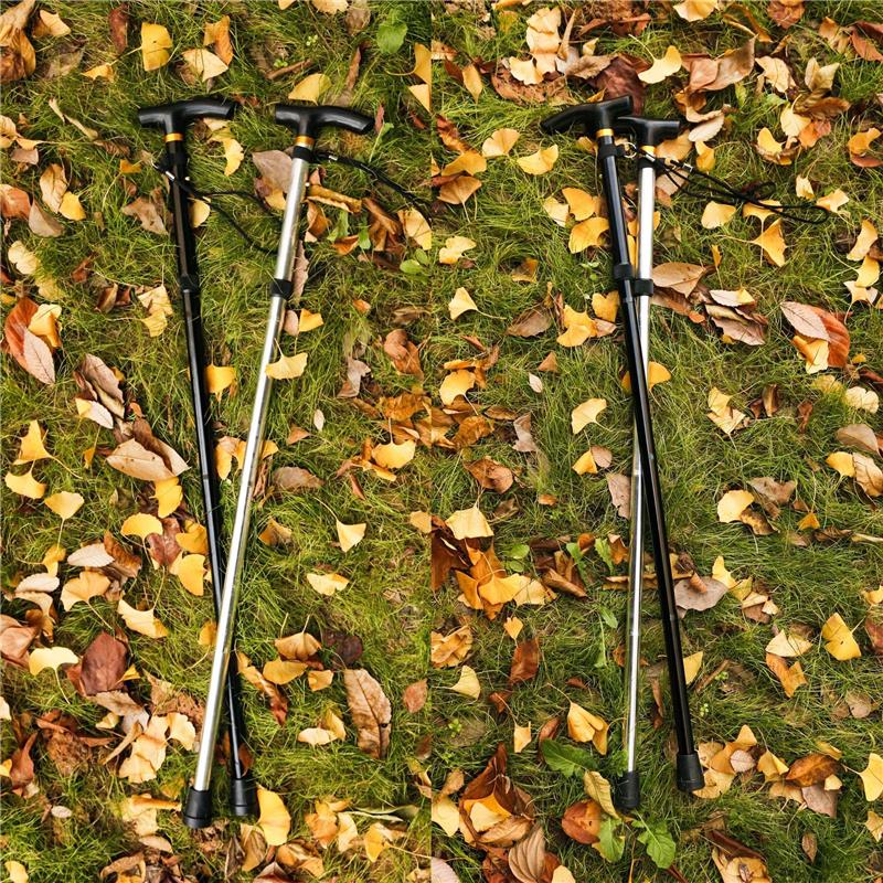 Aluminum Alloy Climbing Poles Telescopic Folding 7 Colors Hiking Poles Non-slip Walking Stick