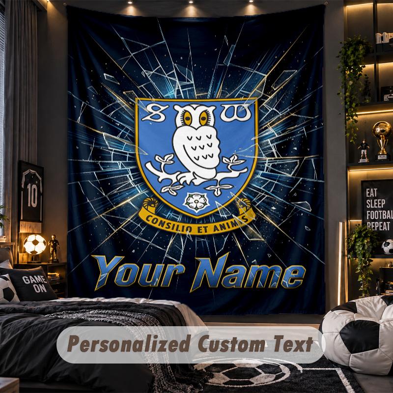TapestrySheffield Wednesday FC Custom Name Text Personalized Wall Hanging Tapestry Home Wall Decor