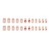24 Pieces Light Luxury French Red Love Short Ballet Nail Art Tablets, Clean and White, Minimalist and Pure Desire