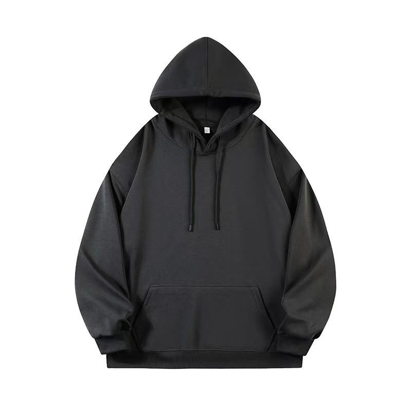 Unisex Comfortable Loose Fit Solid Color Hooded Sweatshirt