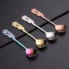 3pcs Stainless Steel Mini Dessert Spoon Rose Handle For Coffee Tea Cappuccino Ice Cream Sugar Stirring Creative Flatware Home