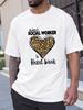 Unisex'S Casual Round Neck Short Sleeve Heart Leopard Social Worker T-Shirt