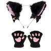 Cartoon Cute Cat Claw Paw Gloves Hairband Tail Set Sexy Masquerade  Cosplay Cat Ear Party Costume Bow Bell Headwear Accessories