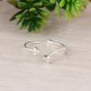 925 Sterling Silver Heart Wrap Ring, Minimal Open Heart Ring, Adjustable Silver Ring, Dainty Handmade Love Ring.