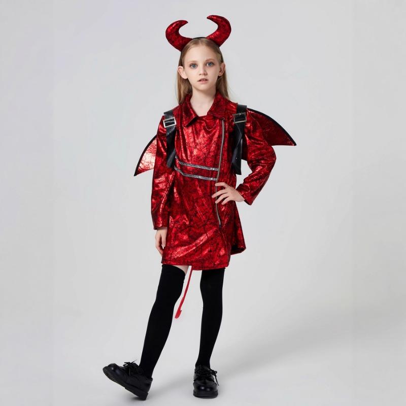 Nový halloweenský punkový kostým Imp kostým pro hraní rolí Ďábel Satan dětské pódiové vystoupení