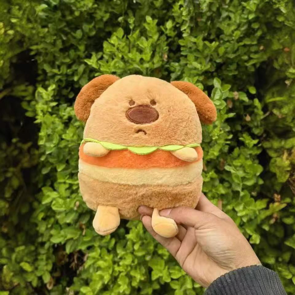 Creative burger pig doll plush toy cute fun burger dog burger bear burger capybara doll birthday gift