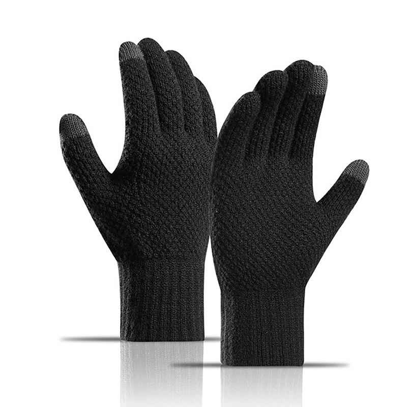 2026 Men s Winter Warm Touchscreen Gloves Fleece Lined Cold-Weather Wool Knitted Mittens for Men