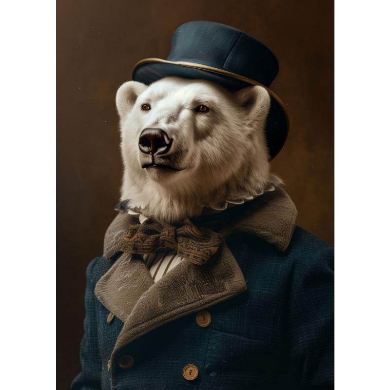 Victorian Style Animal Portraits Wolf Brown Bear Fox Flamingos Retro Poster Canvas Paintings Wall Art Pictures Home Decor