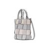 kate spade Basket Logo Magnetic Snap Closure Grain Leather Tote Bag Shopping Tote Shoulder Bag Mini Women's Platinum Gray
