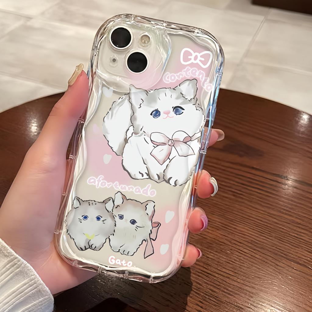 Cute soft cute cat iPhone11Promax mobile phone case Transparent application Apple 11promax cream case 11