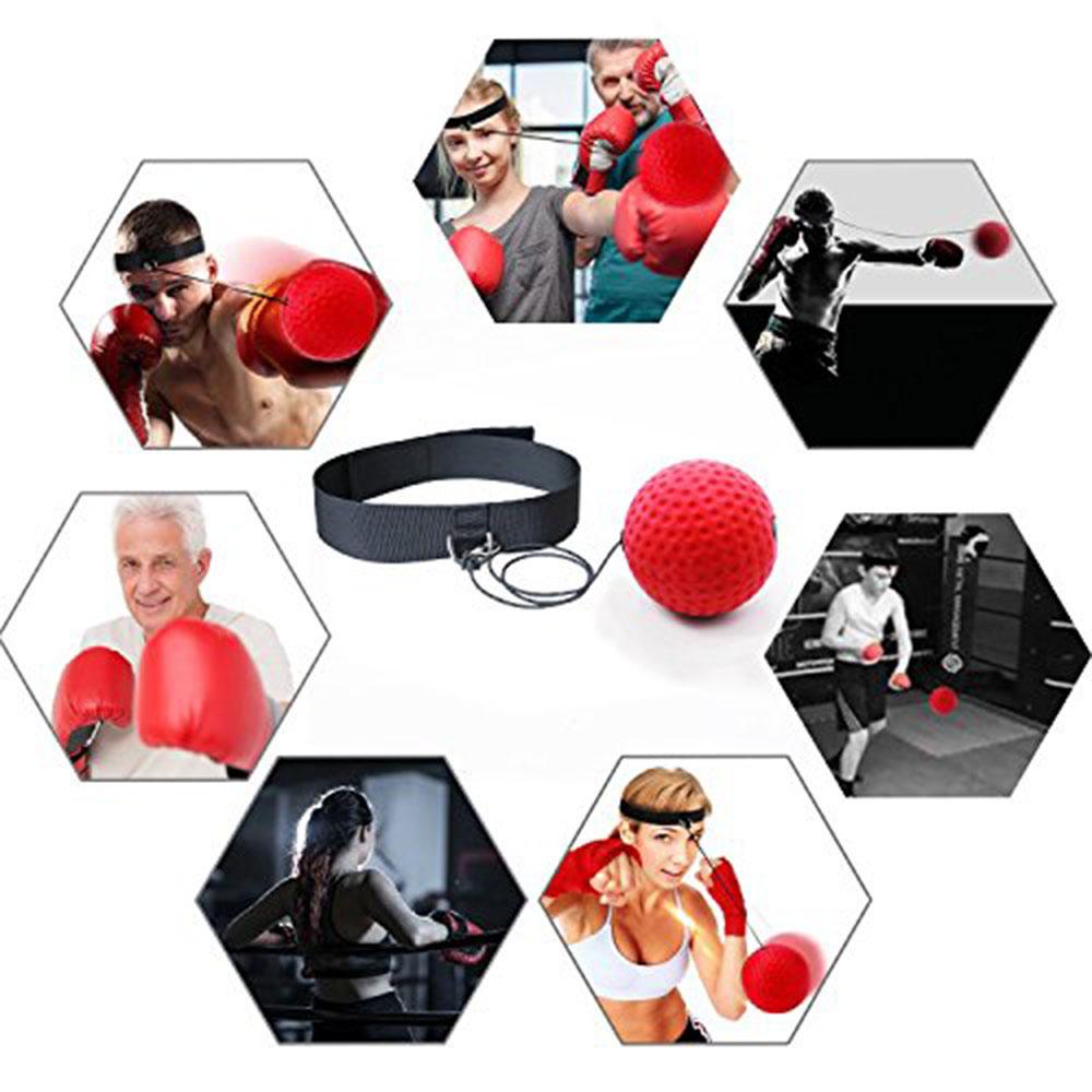 Boxen Magischer Ball Reflexgeschwindigkeitstraining mit Stirnband Boxen Schlagbälle Hand-Auge-Koordination Fitness Kampfsportzubehör