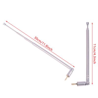 1Pc 4 Section Telescopic Stainless Steel AM FM Radio Antenna Universal Head Speaker Radio Pull Rod