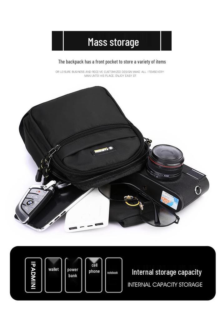Men's Large-Capacity Waterproof Oxford Cloth Crossbody Bag: Trendy Korean-Style Multifunctional Shoulder Bag for Casual Sports