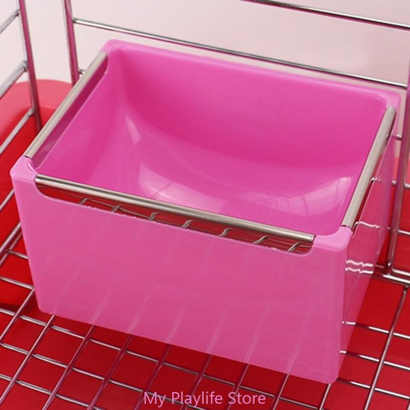 Rabbits Feeding Bowl Hamster Guinea Pigs Hanging Feeder Small Pet Cage Bowl Water Bowl Rabbits Feeding Supply