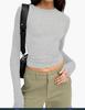 European and American Women's Casual Slim Fit Long Sleeve Pullover T-shirt Streetwear Set