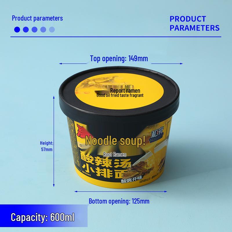Bols jetables épaissis en papier de qualité alimentaire pour nouilles instantanées et plats à emporter