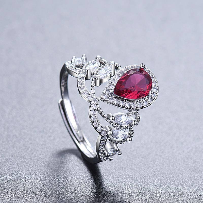 Lindon Classic Copper Alloy Zircon Ring Ladies Jewelry Wedding Promise Party Gift