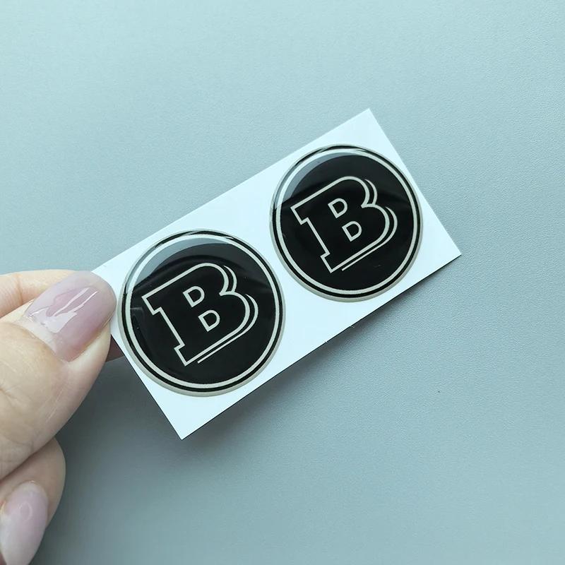

11mm 14mm 20mm 25mm 30mm 5cm Round Crystal Epoxy Car Emblem Sticker for Mercedes Benz B Badge Key Shell Door Lock Accessory Logo B Black