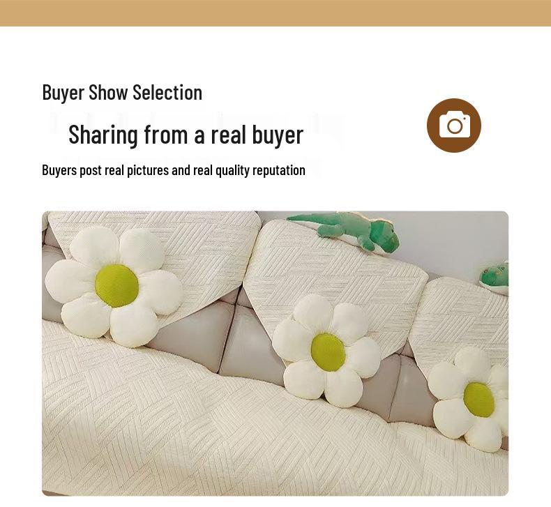 All-Season Non-Slip Pure Cotton Sofa Cushion - Solid Color, Japanese & Korean Design (2024 Model)