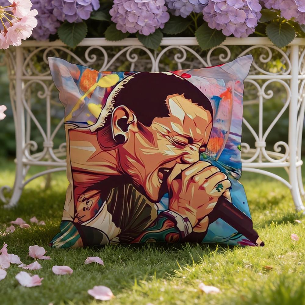 C-Chester B-Bennington Cushion Cover Home & Car Dual-Scene Pillow Cover: Reversible for Premium Comfort