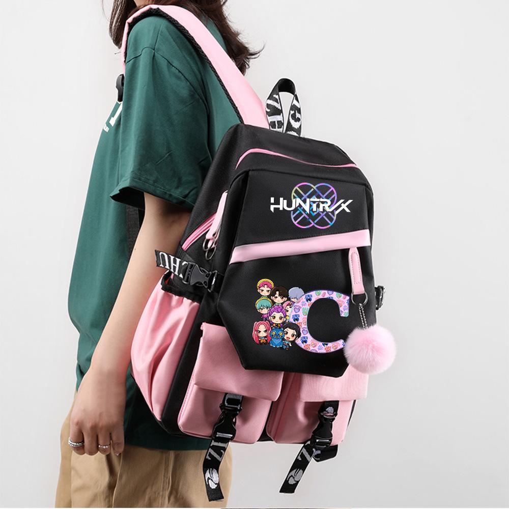 26 English Letter K-pop Demon Hunters Printed Large Capacity Backpack for Teenger Student Girl Boy Schoolbag Bookbag Women Waterproof Travel Bag
