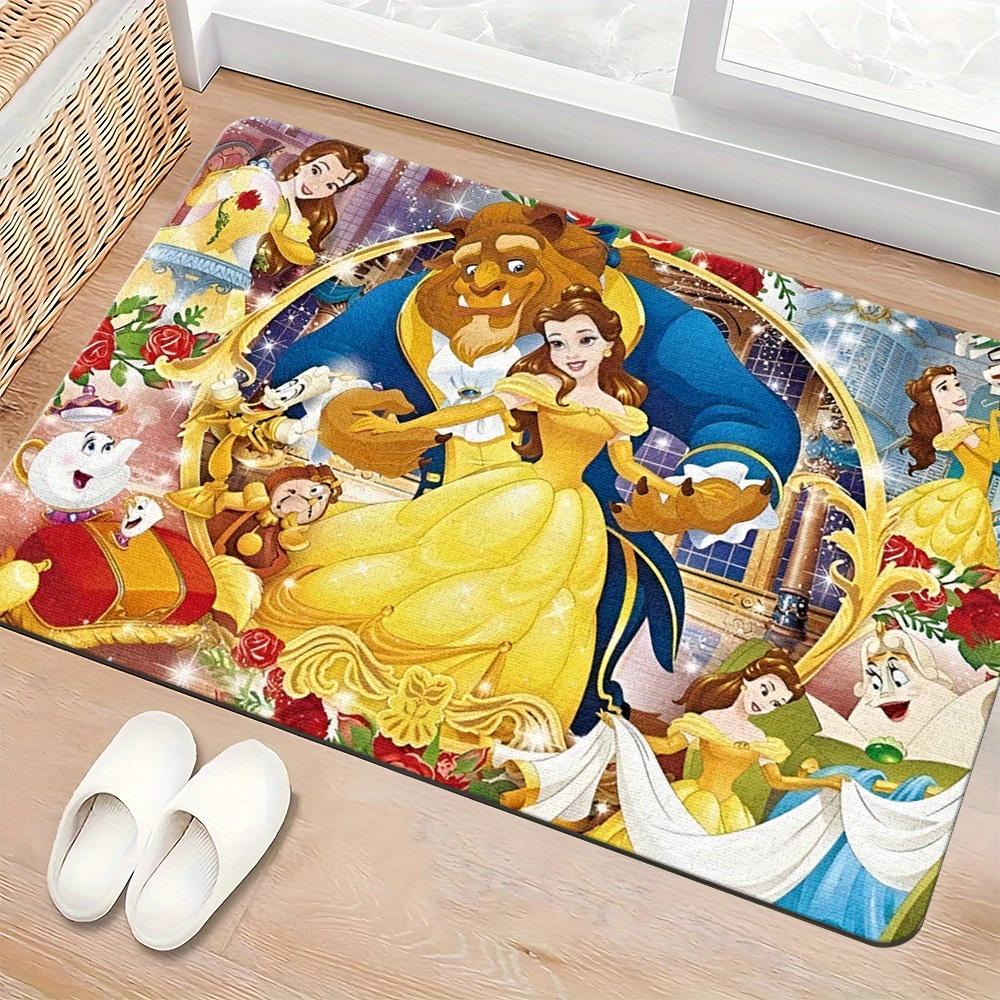 1pc  Polyester Doormat Beauty and the Beast Welcome Doormat-Non-Slip Bathroom Floor Mats- Perfect for Home Entry, Bedroom and
