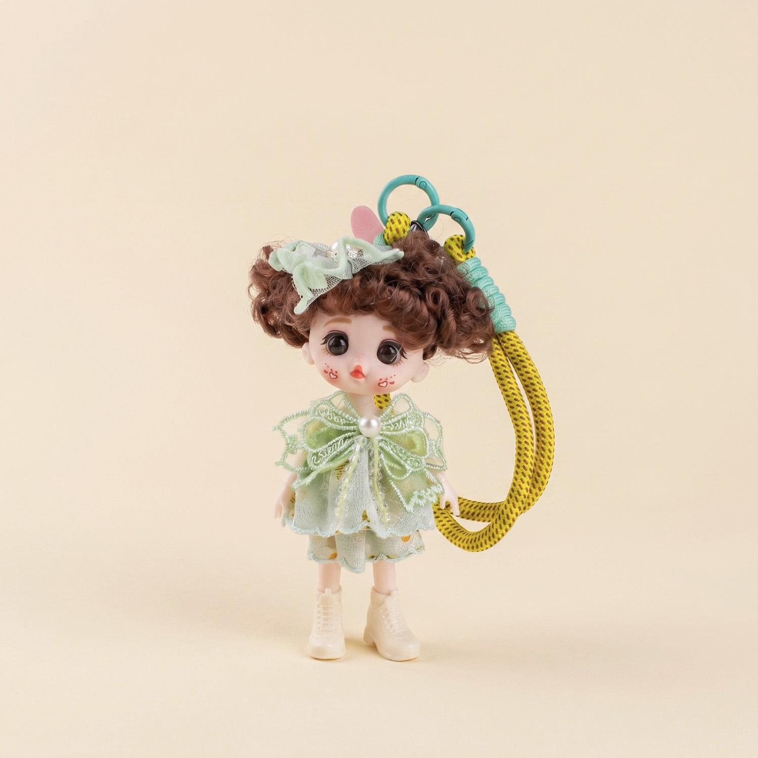 Fashionable Big-Eyed Lolita Doll Charm for Bags, Phones, and Keychains