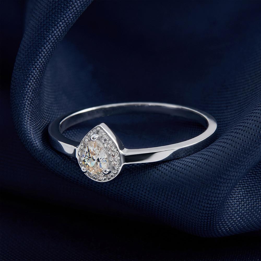 Helene Jewelry Silver 925 Teardrop Cubic Miss Ring (Type B)
