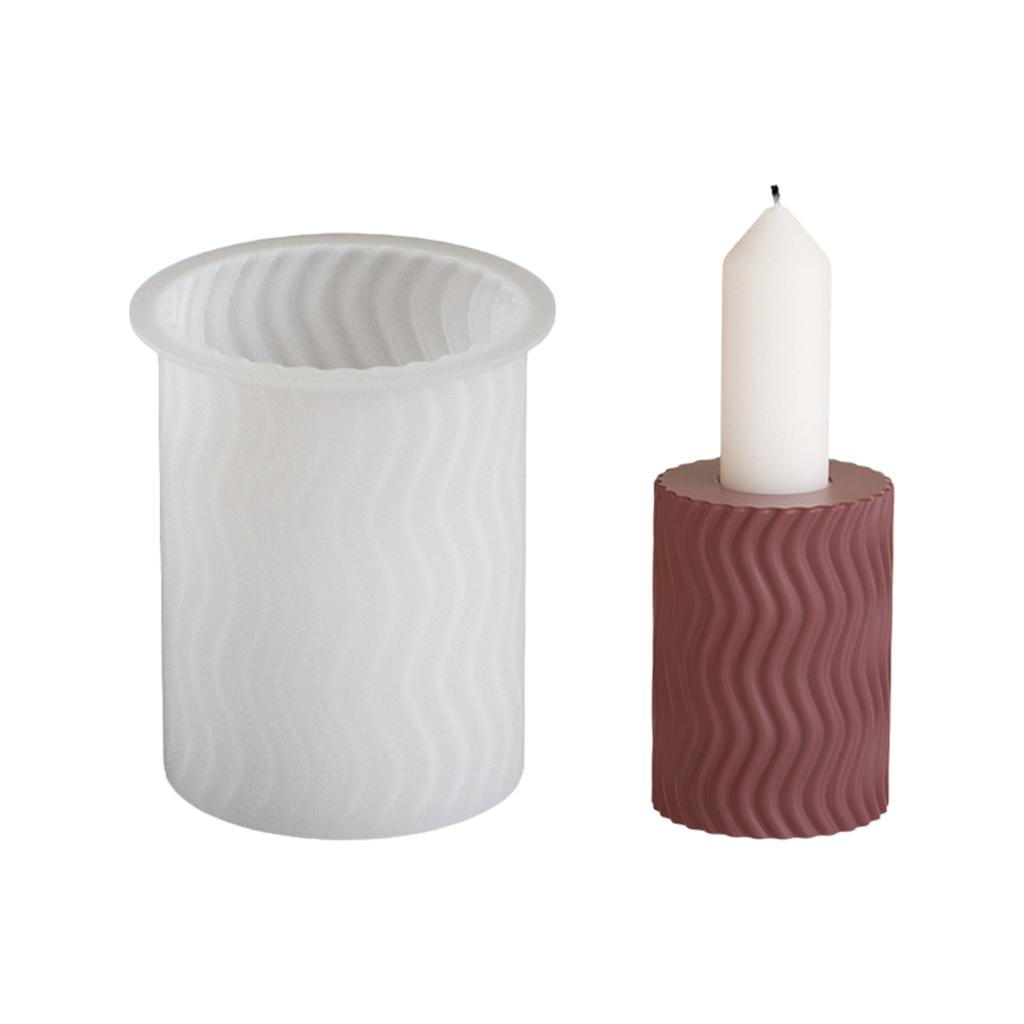 Sturdy Silicone Candle Holder Mold Versatile Silicone Striped Candle Stand Mold For Crafting Stylish Candle Holders