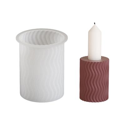 Sturdy Silicone Candle Holder Mold Versatile Silicone Striped Candle Stand Mold For Crafting Stylish Candle Holders