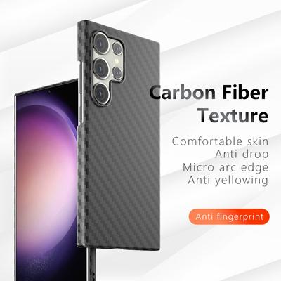 لـ Samsung S25 S24 Ultra S23 Plus S22 غطاء صلب رفيع مقاوم للصدمات من ألياف الكربون والكمبيوتر