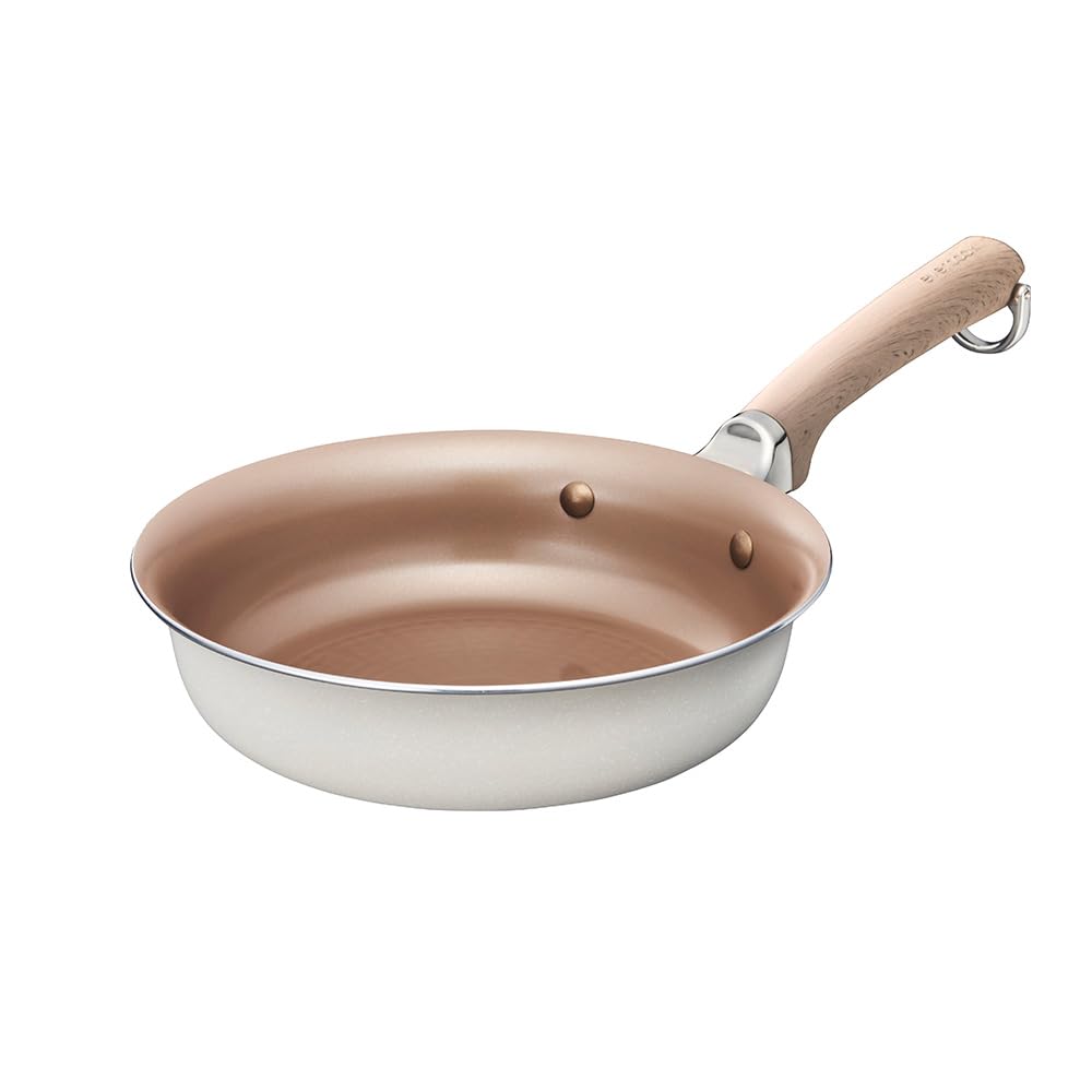 

Evercook DECO Frying Pan, 22cm, All Heat Source Compatible (IH Compatible), Non-Stick, Beige, 2-Year Warranty, Doshisha