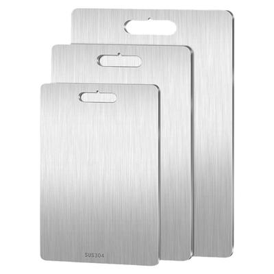Meat Cutting Board Double Side Chopping Boards Unique Cutting Boards Stainless Steel Texture Suitable for Everyday Use