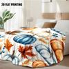 1pc Cozy Autumn Thanksgiving Pumpkin & Fall Leaves Printed Flannel Throw Blanket - Soft Warm All-Season Bedspread with White Bac