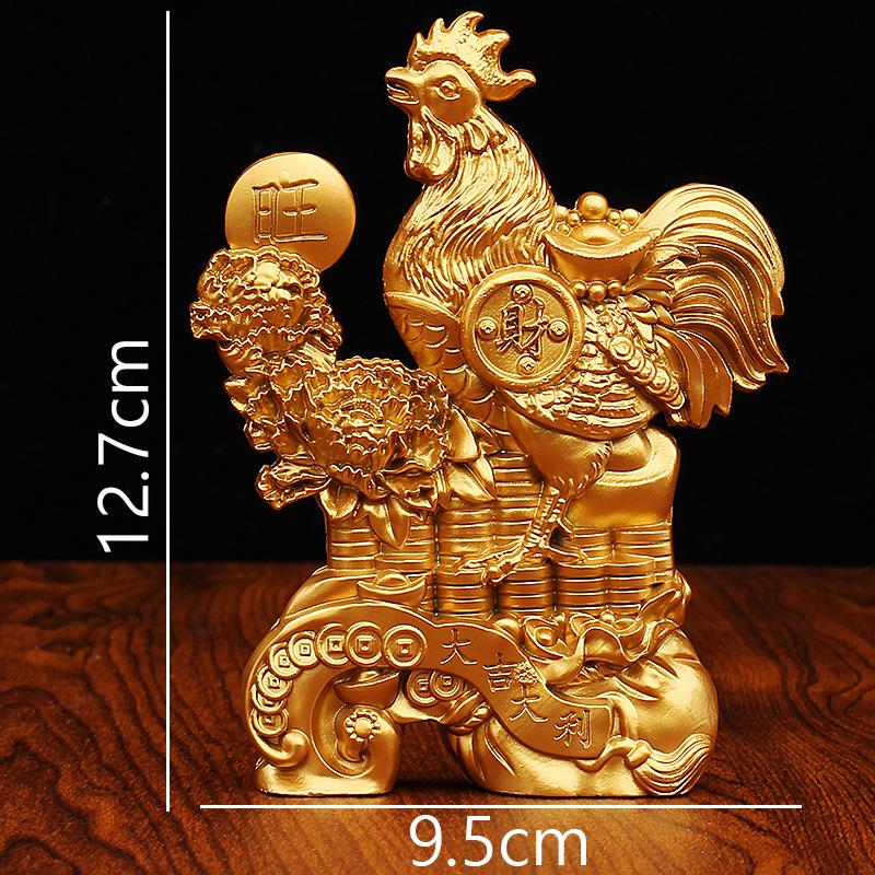 

Metal zodiac Yuan Baoji, home study table ornament auspicious imitation copper, ingot lucky chicken