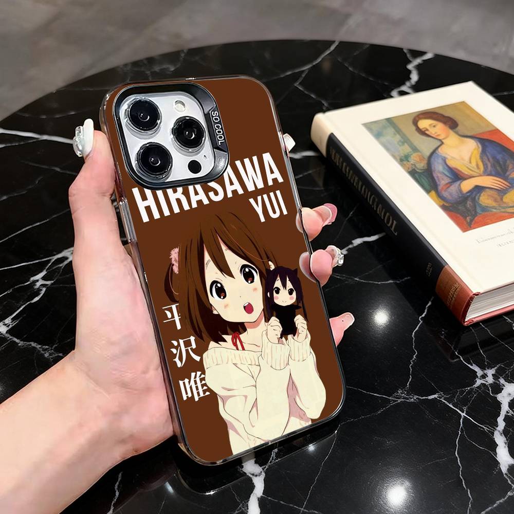 K-K-ON Music Y-Yui H-Hirasawa-yh Phone Case For iPhone 17,16,15,14,13,12,11 Plus,Pro Max,XS,Colorful Silver Black Cover