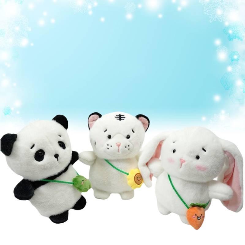 Plush Panda Doll Toy Soft Animal Huggable Rabbit Cartoon Ornament Gift Garnish