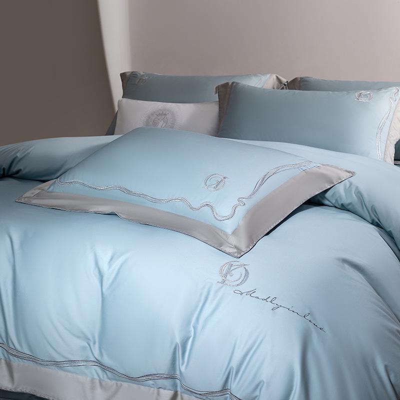 

Премиальный 4-предметный комплект постельного белья из 100% длинноволокнистого хлопка: Роскошные двухслойные всесезонные простыни и пододеяльник 1.8m Bed Sheet Set - 200*230cm Duvet