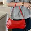 IELGY French niche red wedding bag, fashionable red shoulder bag, retro baguette bag, premium underarm bag