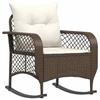 VidaXL Chaise à bascule de jardin avec coussins marron résine tressée, chaise à bascule d'extérieur, chaise à bascule de 4104194