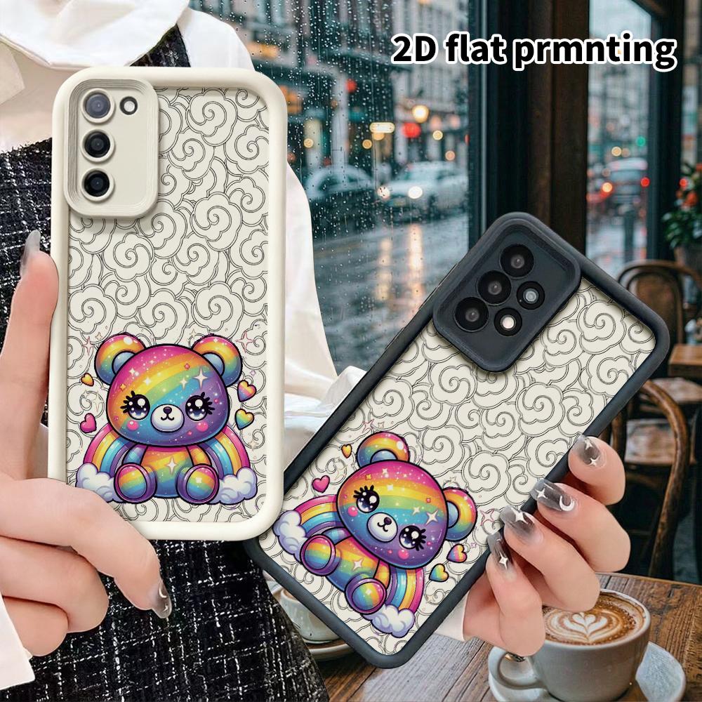 Phone Case: 2D Flat Samsung Galaxy A34 A35 M05 M06 S20 S22 S21 FE Plus 5G Protective Case, Gradient Bear, Christmas and Halloween Gift