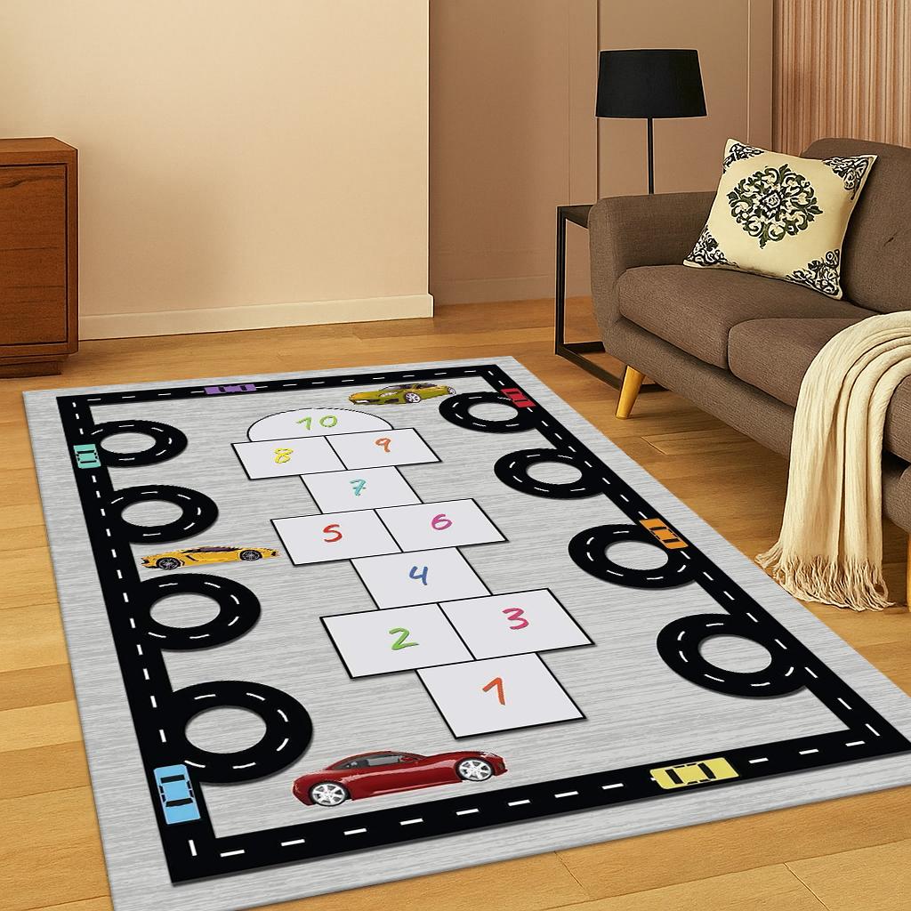 Tappeto Gioco Digitale per Bambini, Gioco della Campana, Tappeto per Soggiorno, Divano, Camera da Letto, Zerbino, Decorazione Cucina, Tappeto Antiscivolo per Area Gioco Bambini